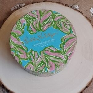 Lilly Pulitzer Ceramic Coasters - Blue, Green, and Pink